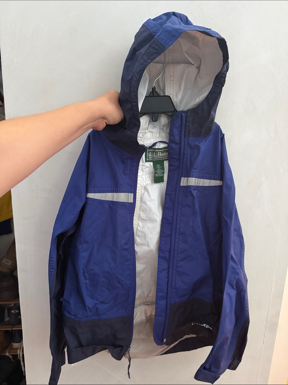 L.L. Bean Two-Tone Navy and Royal Blue Hooded Shell